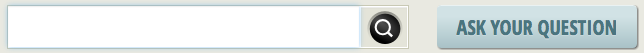 Screenshot of search bar / 'Ask Your Question' interface from homepage